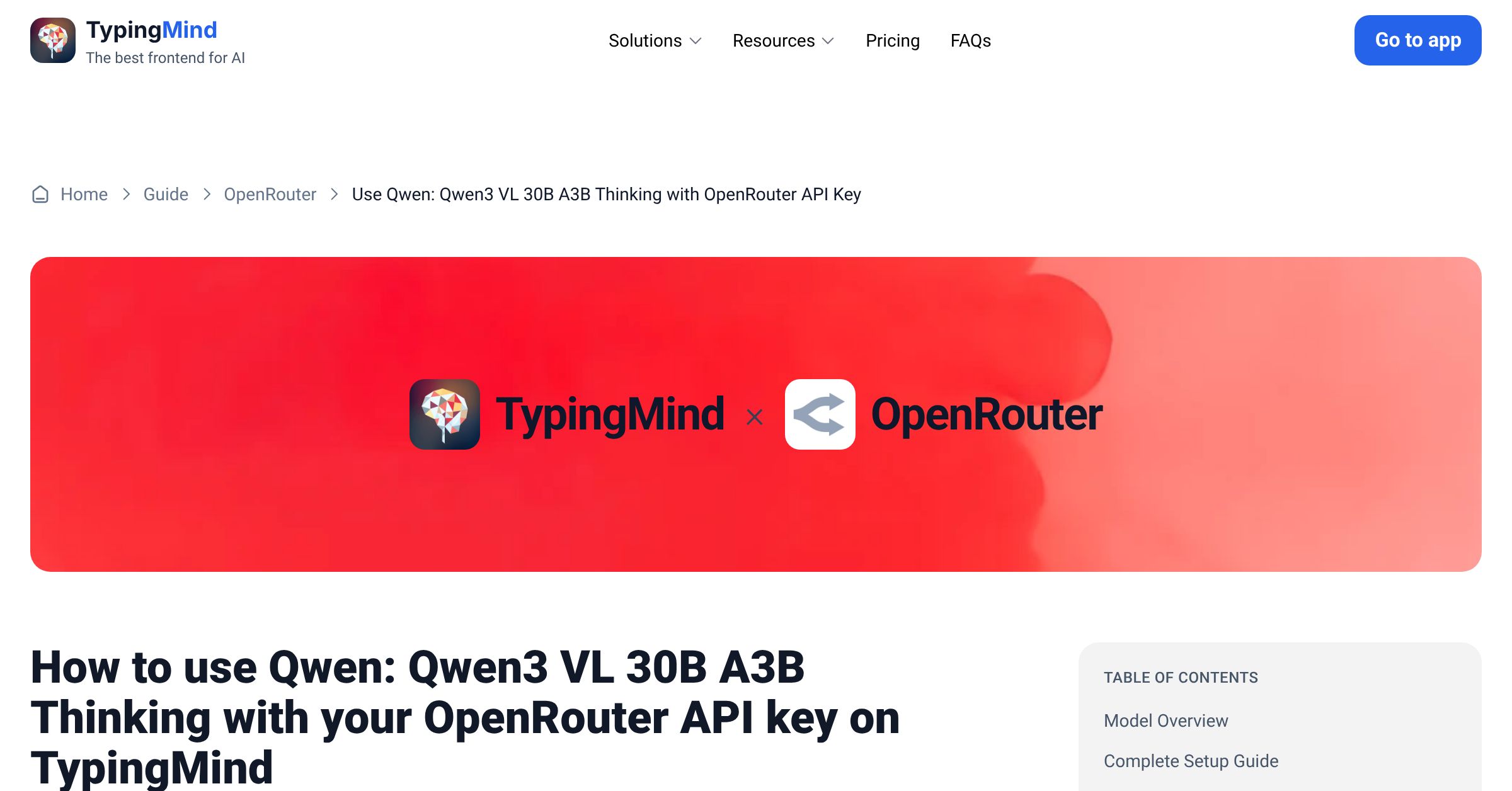 Access and Use Qwen: Qwen3 VL 30B A3B Thinking via OpenRouter using API ...