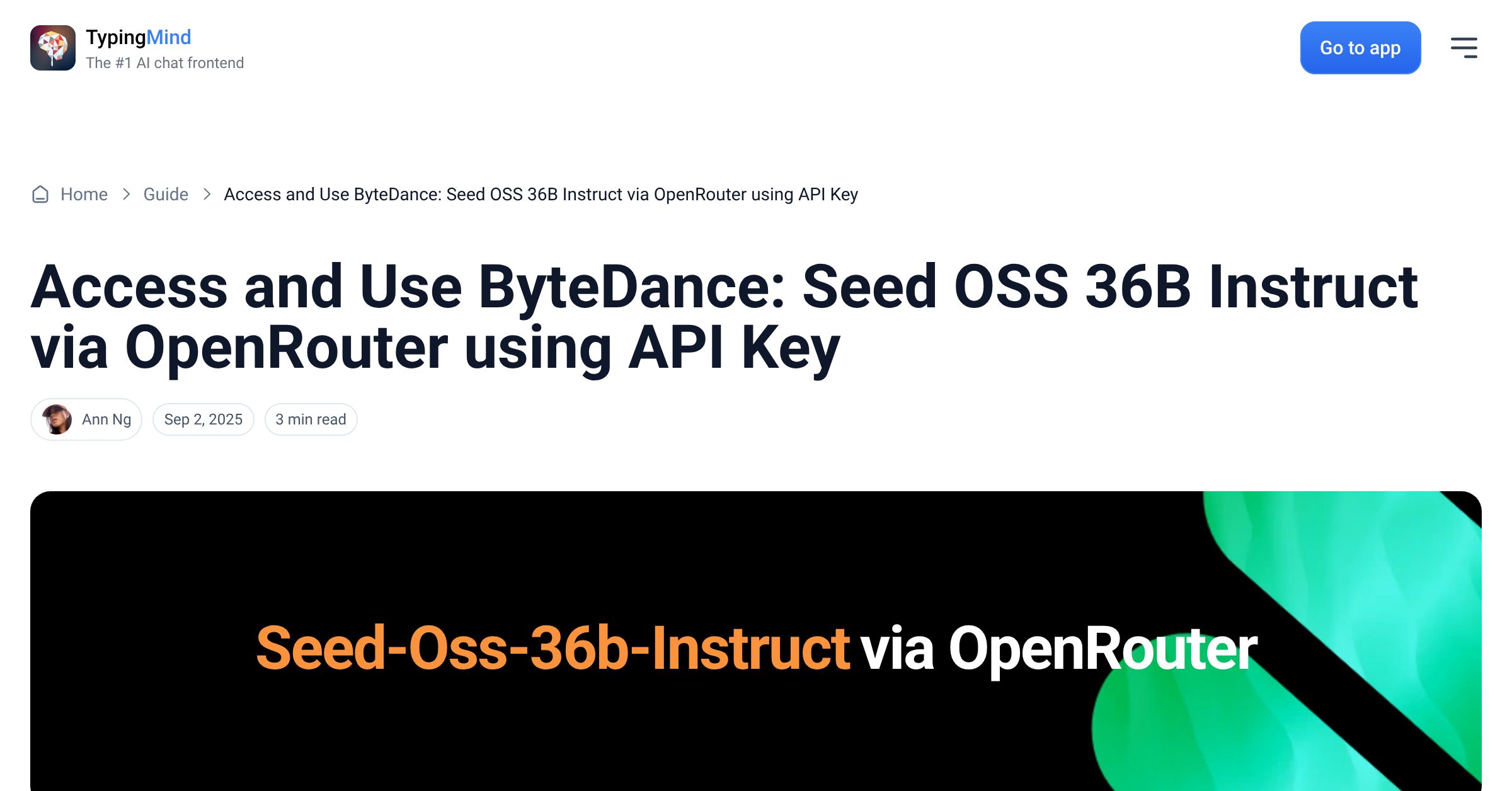 Cover image for Access ByteDance: Seed OSS 36B Instruct via OpenRouter
