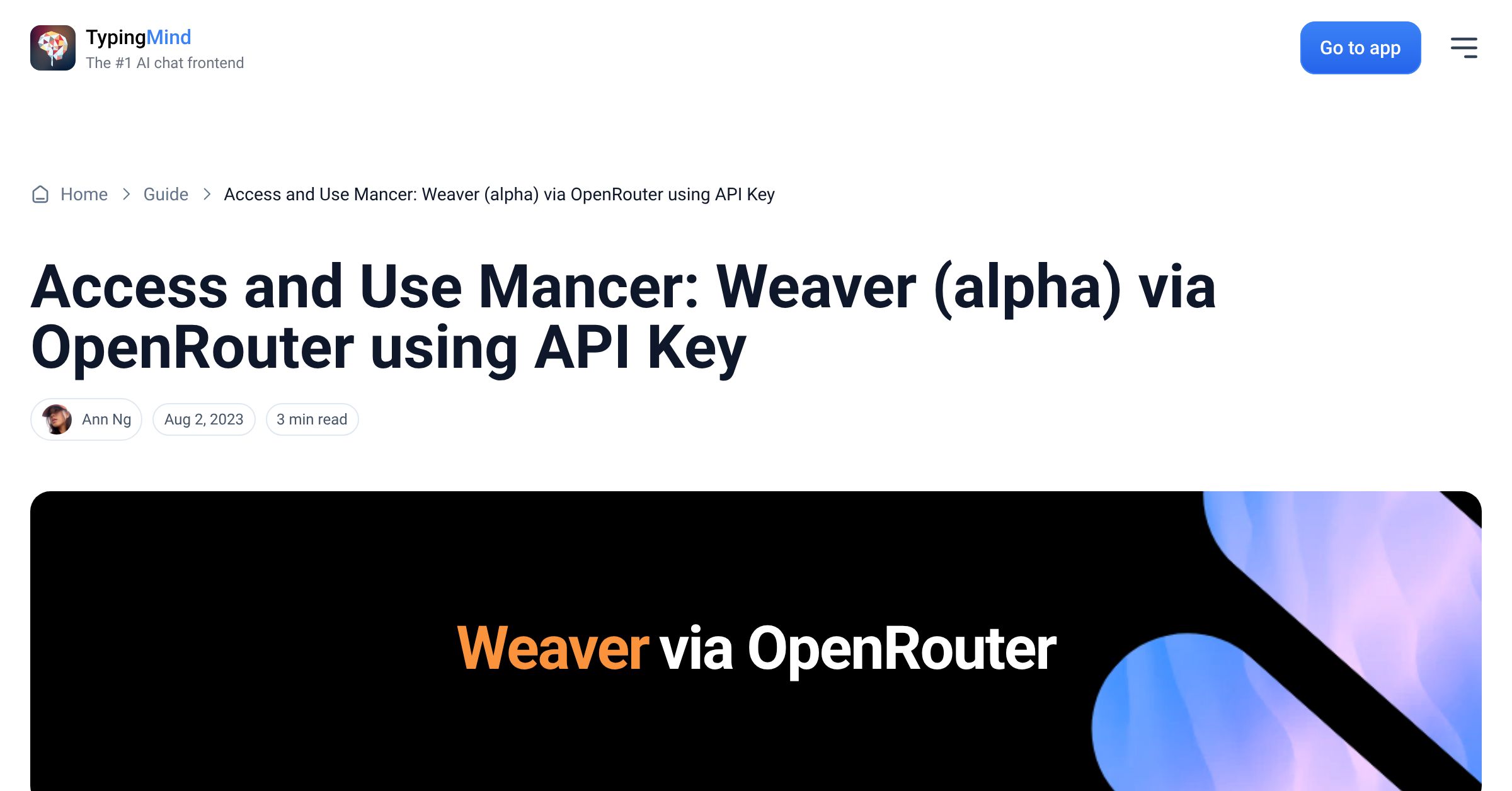 Cover image for Access Mancer: Weaver (alpha) via OpenRouter