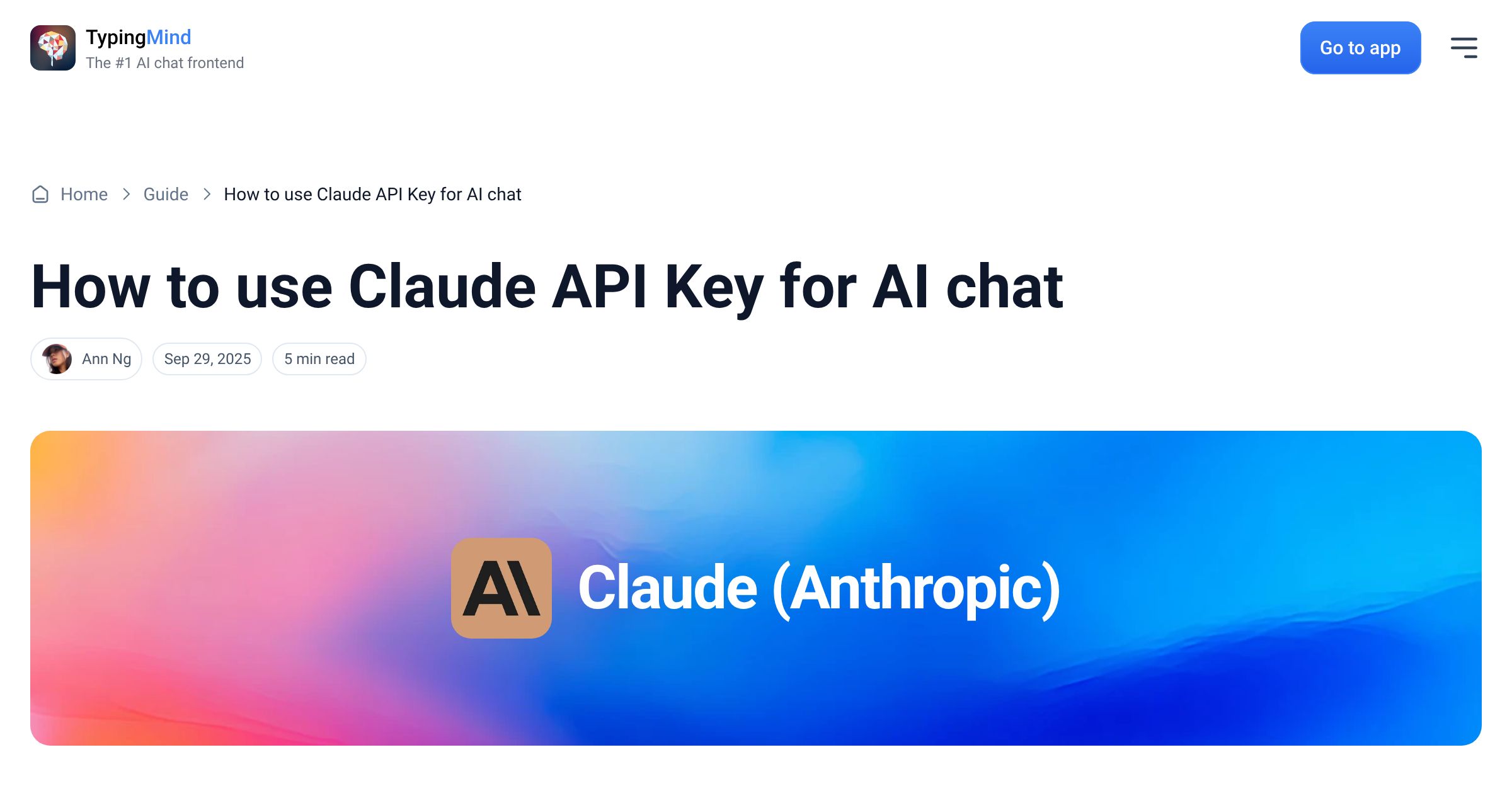 Cover image for Use Claude API Key for AI chat