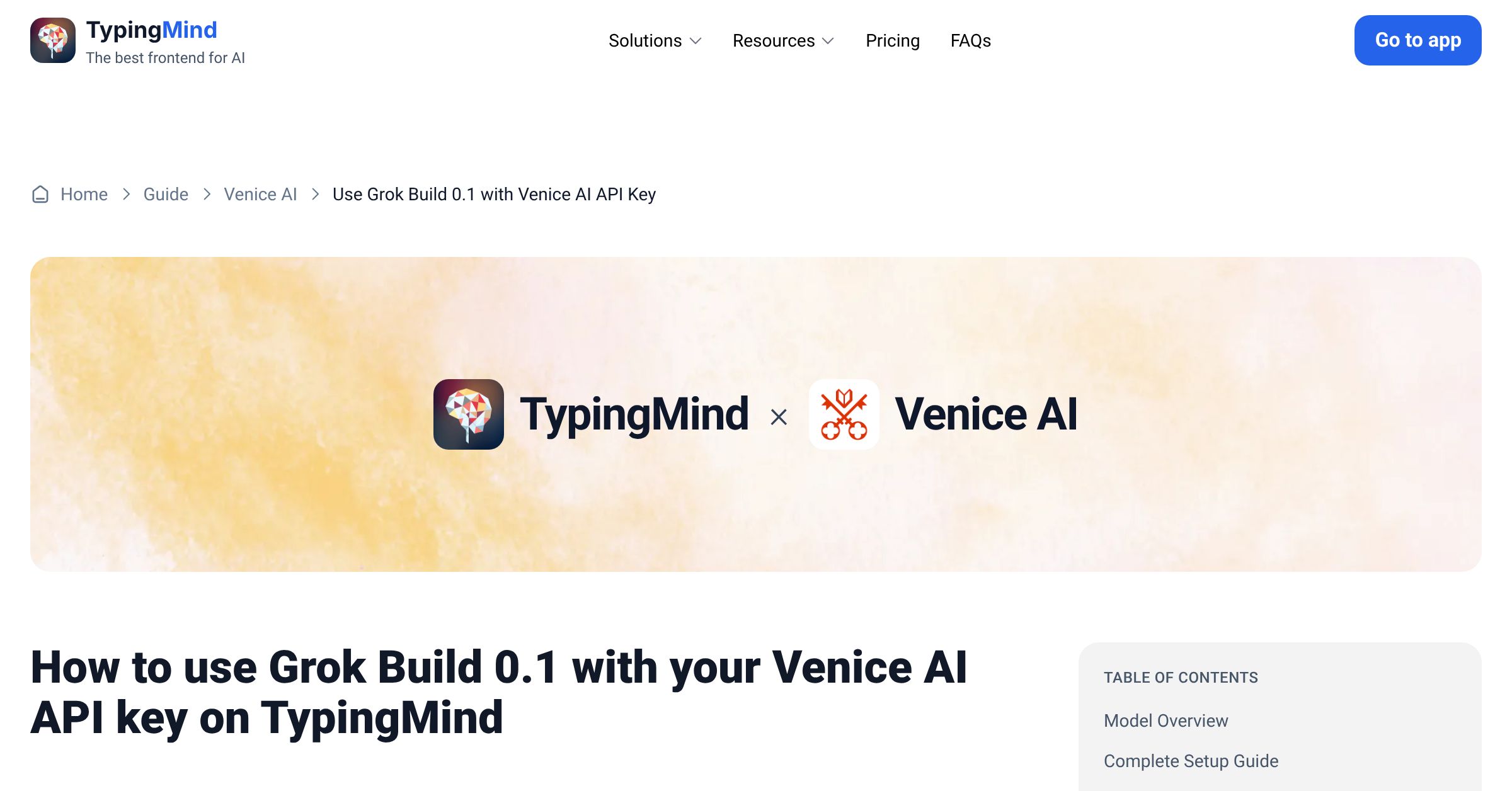 Connect and use Grok Build 0.1 from Venice AI with API Key | TypingMind