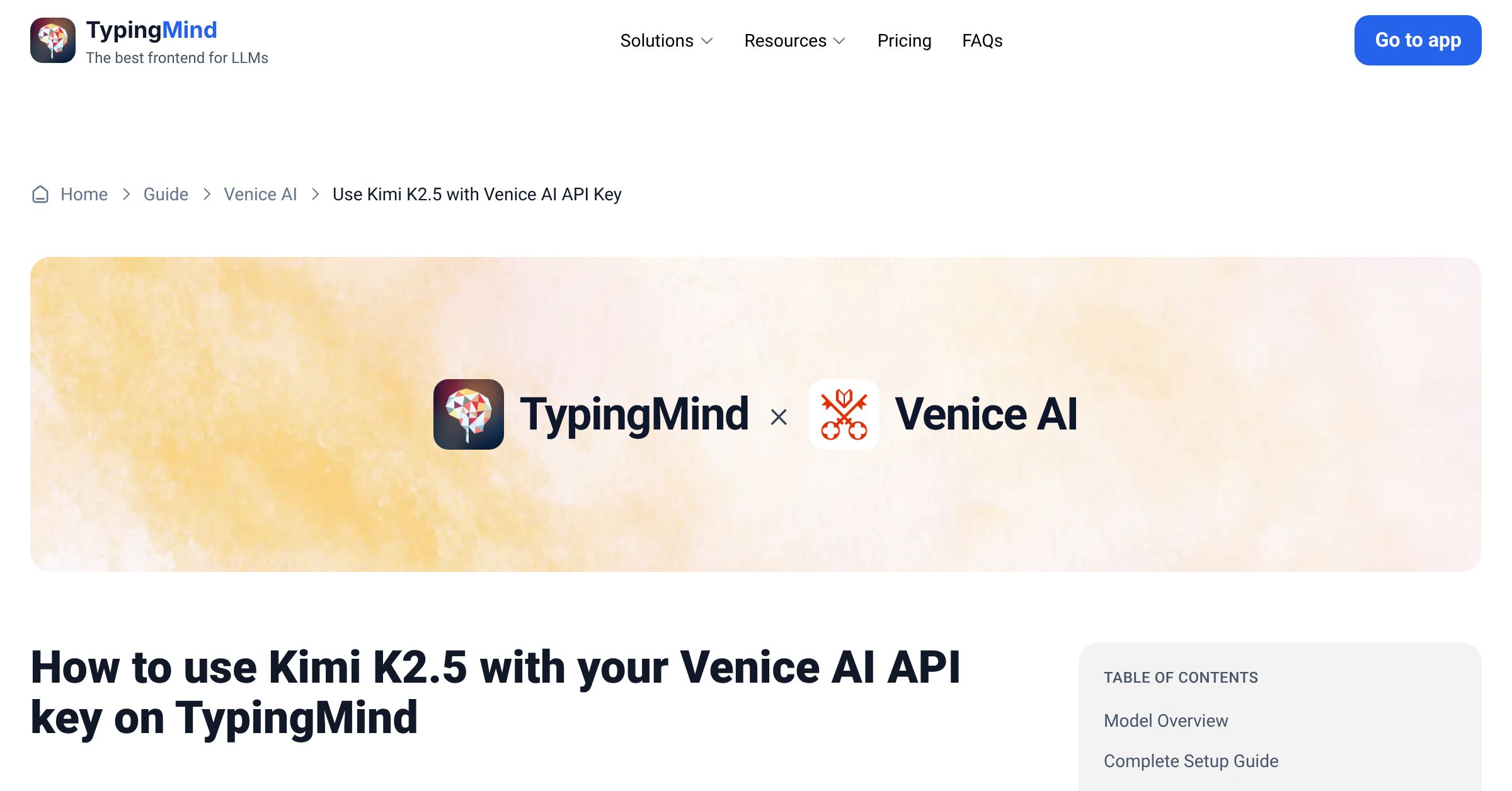 Connect and use Kimi K2.5 from Venice AI with API Key | TypingMind
