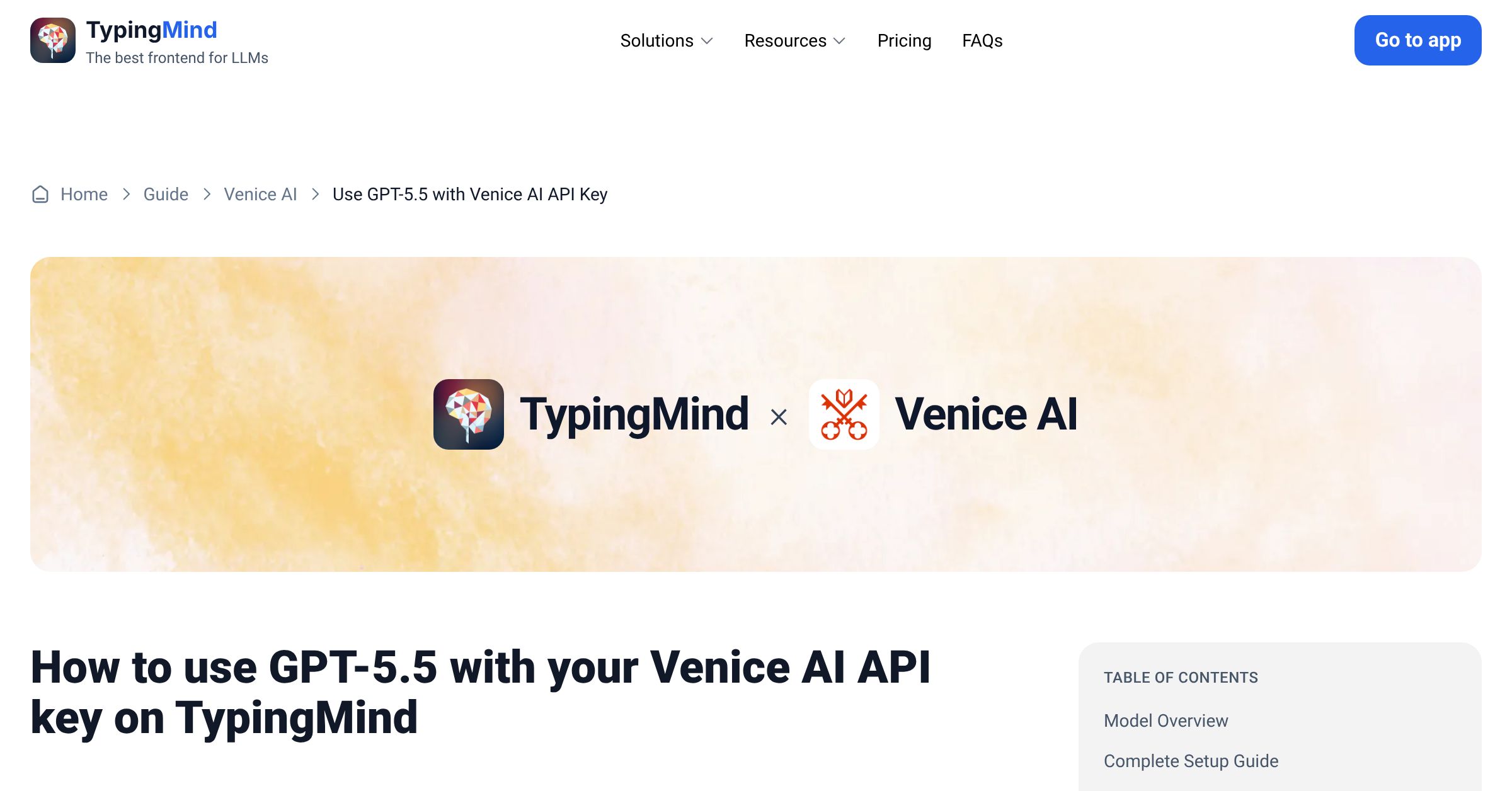 Connect and use GPT-5.5 from Venice AI with API Key | TypingMind