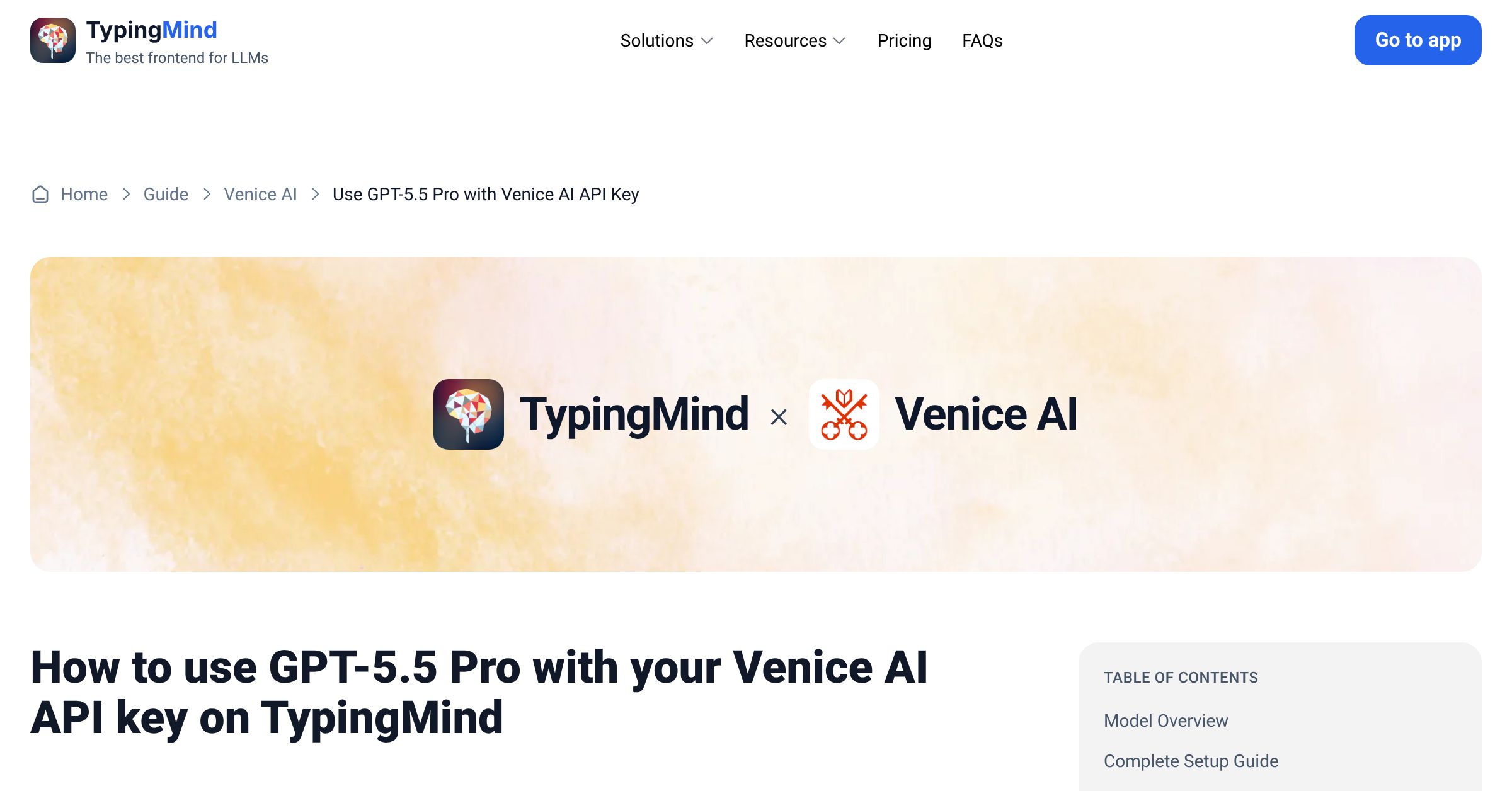 Connect and use GPT-5.5 Pro from Venice AI with API Key | TypingMind