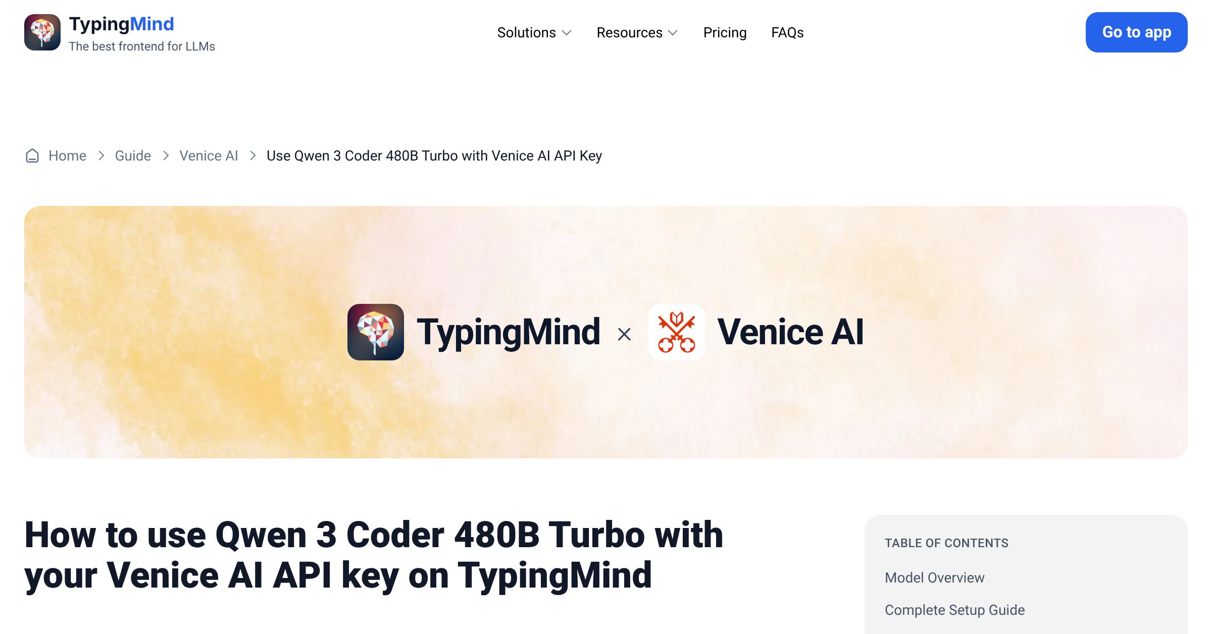 Connect and use Qwen 3 Coder 480B Turbo from Venice AI with API Key ...