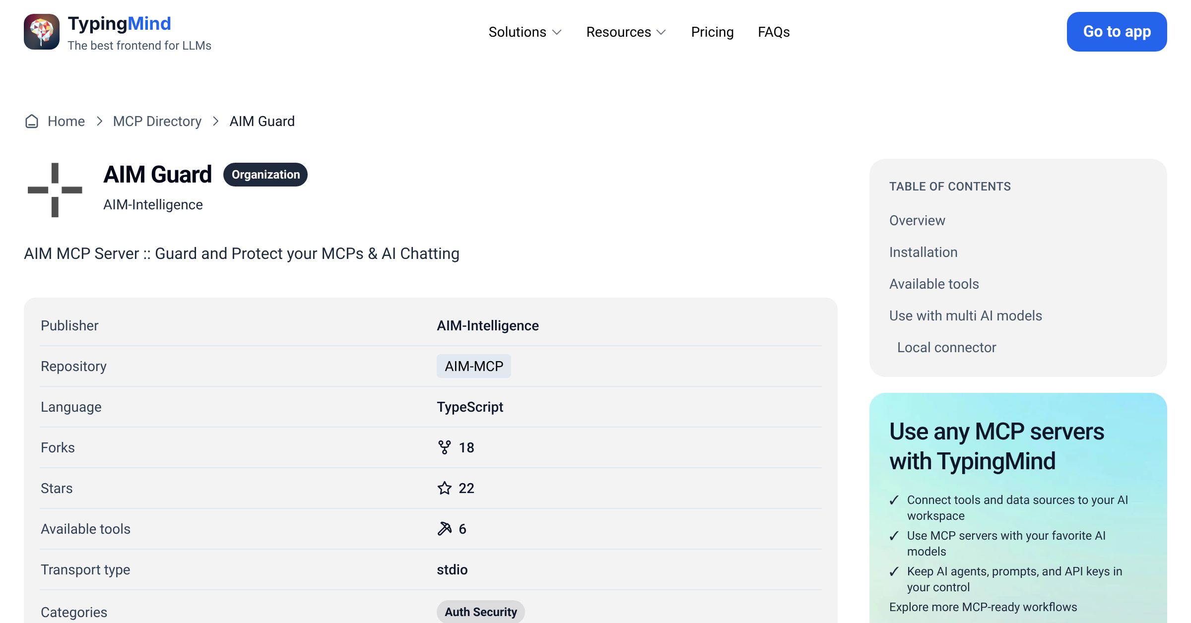 AIM Guard MCP Server: Tools & Setup Guide | TypingMind