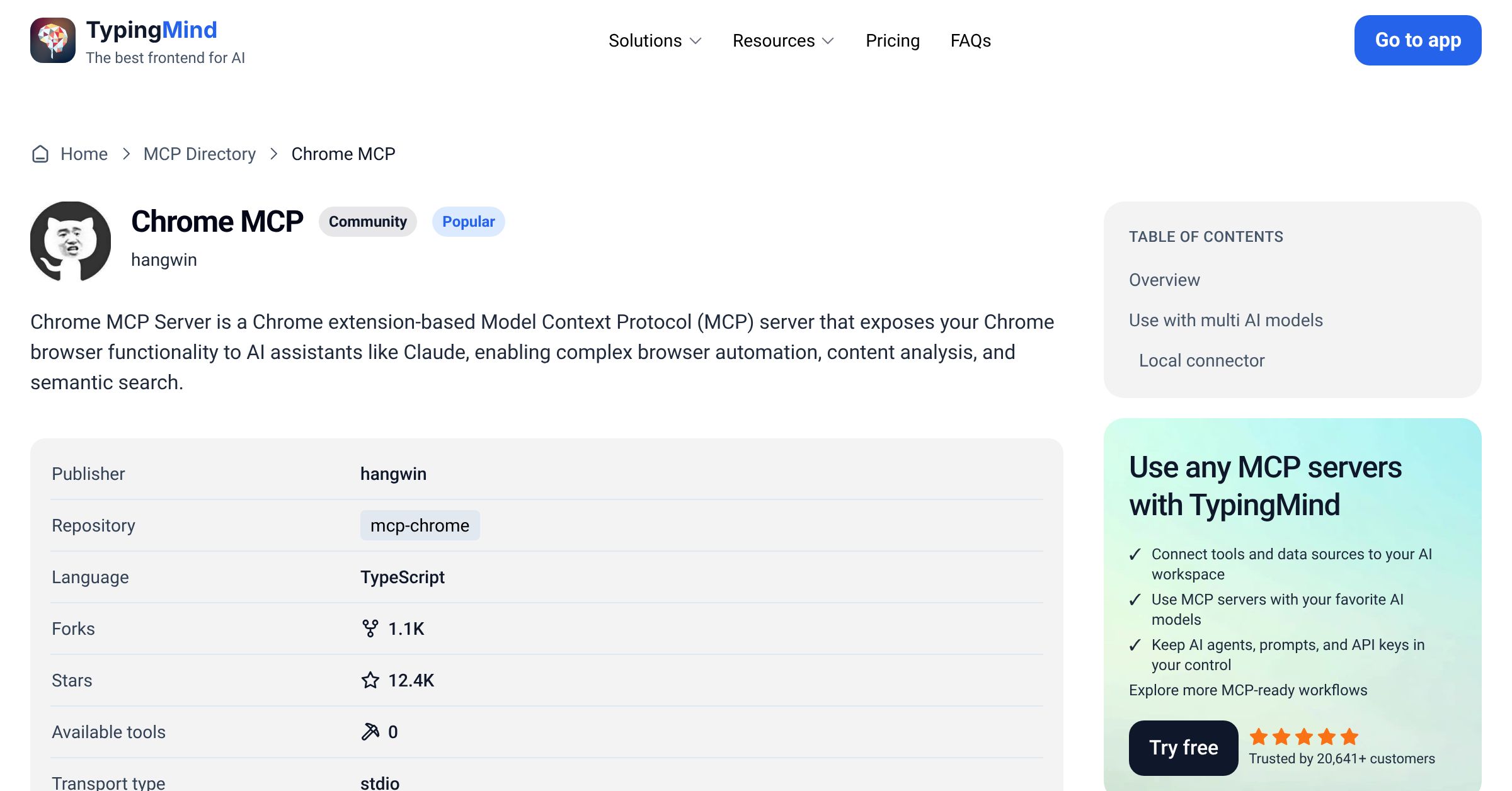 Chrome MCP MCP Server: Tools & Setup Guide | TypingMind
