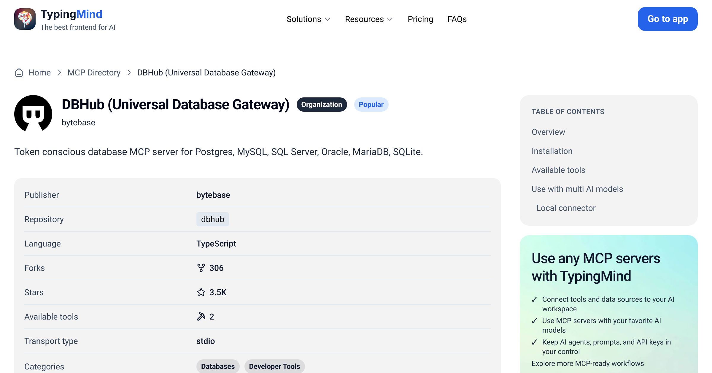 DBHub (Universal Database Gateway) MCP Server: Tools & Setup Guide ...