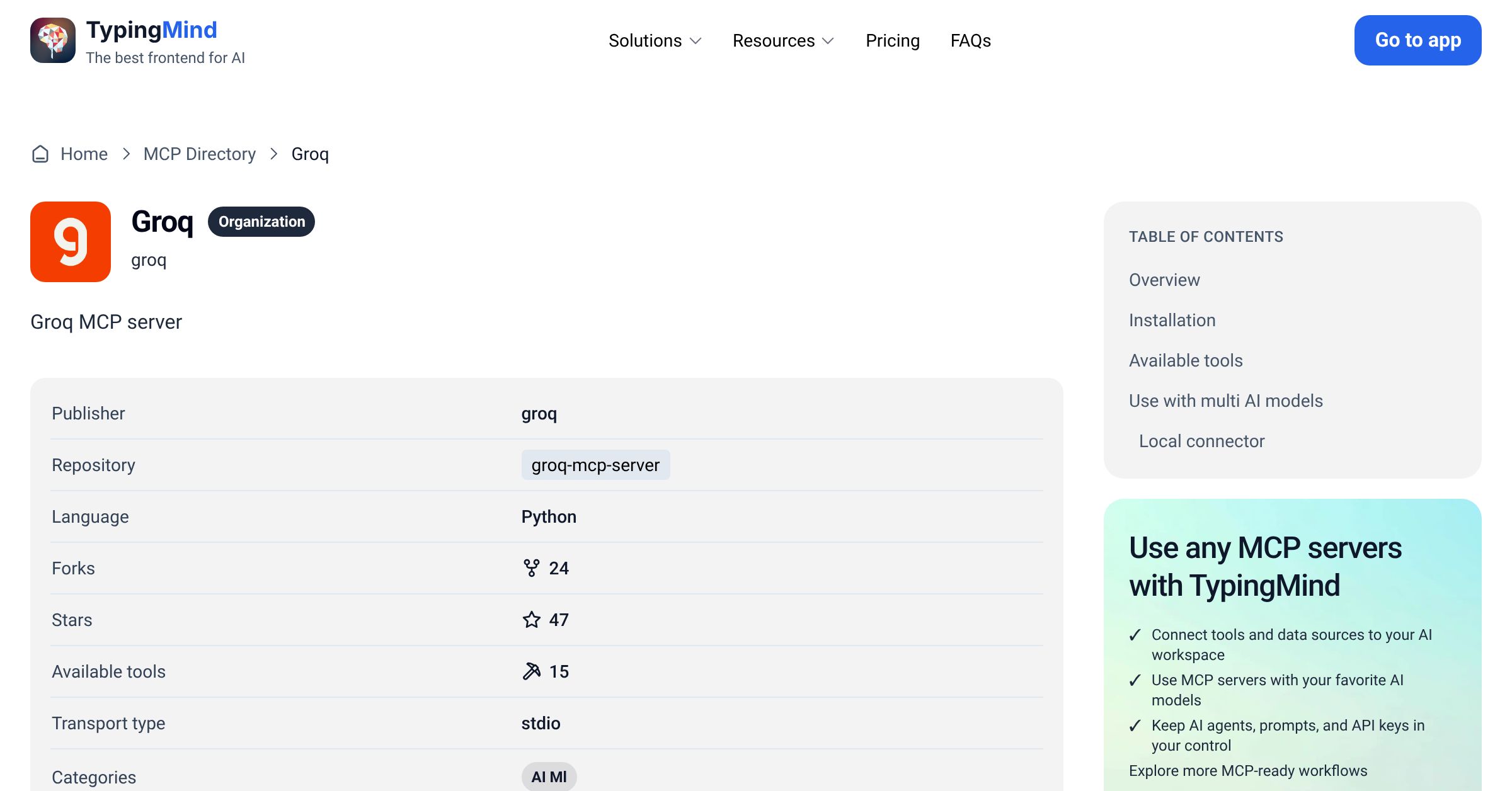 Groq MCP Server: Tools & Setup Guide | TypingMind