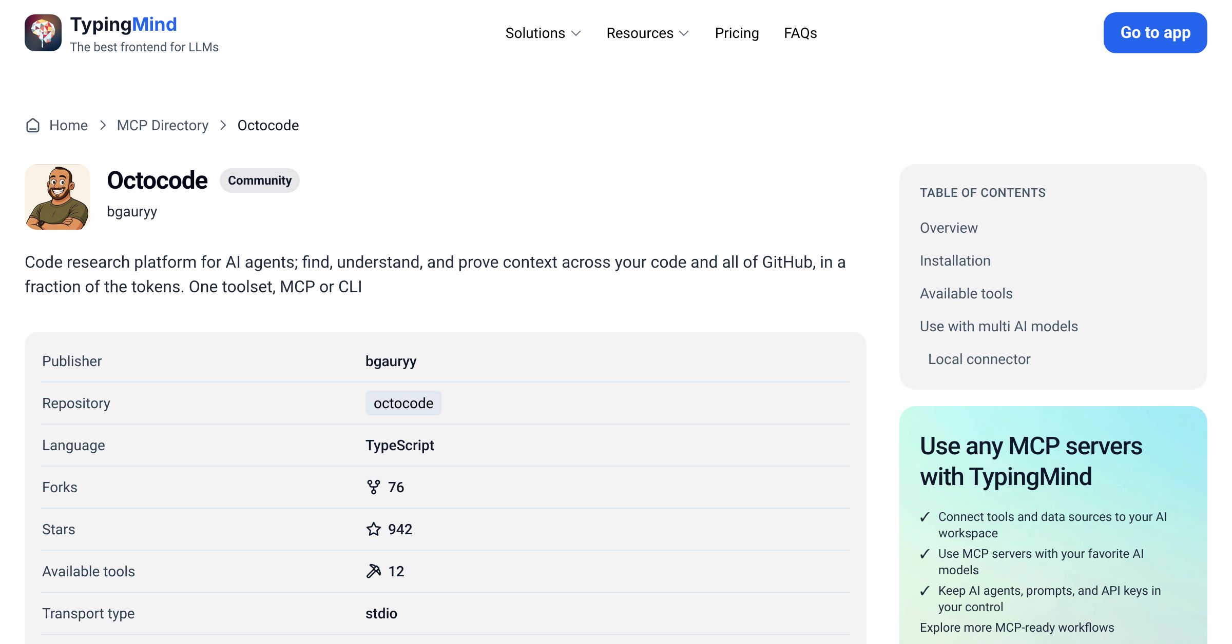 Octocode MCP Server: Tools & Setup Guide | TypingMind