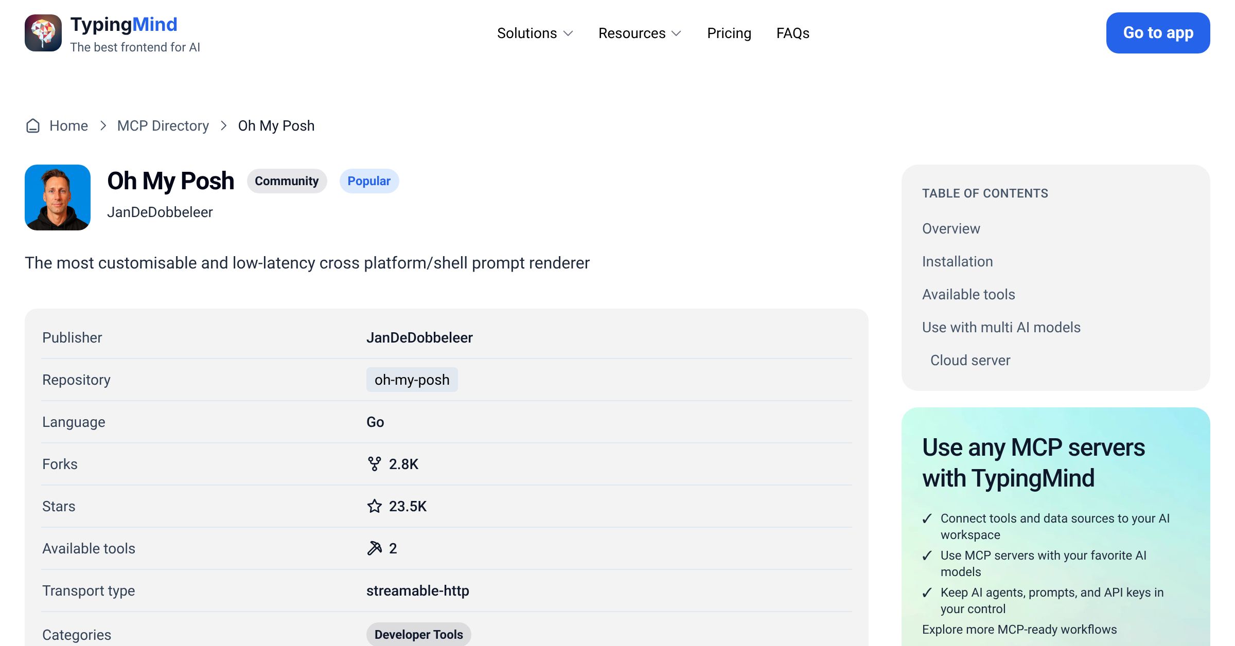 Oh My Posh MCP Server: Tools & Setup Guide | TypingMind