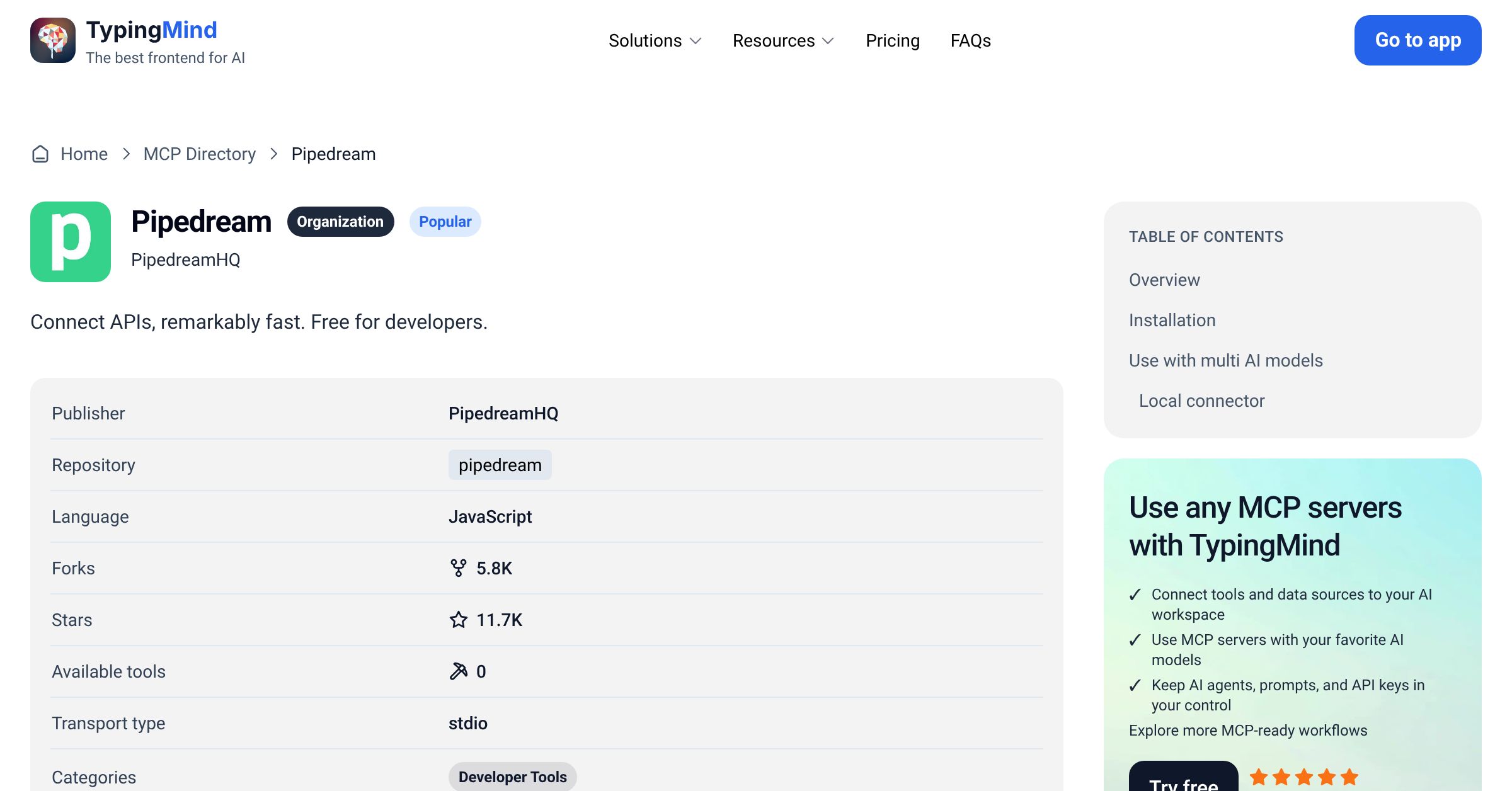 Pipedream MCP Server: Tools & Setup Guide | TypingMind