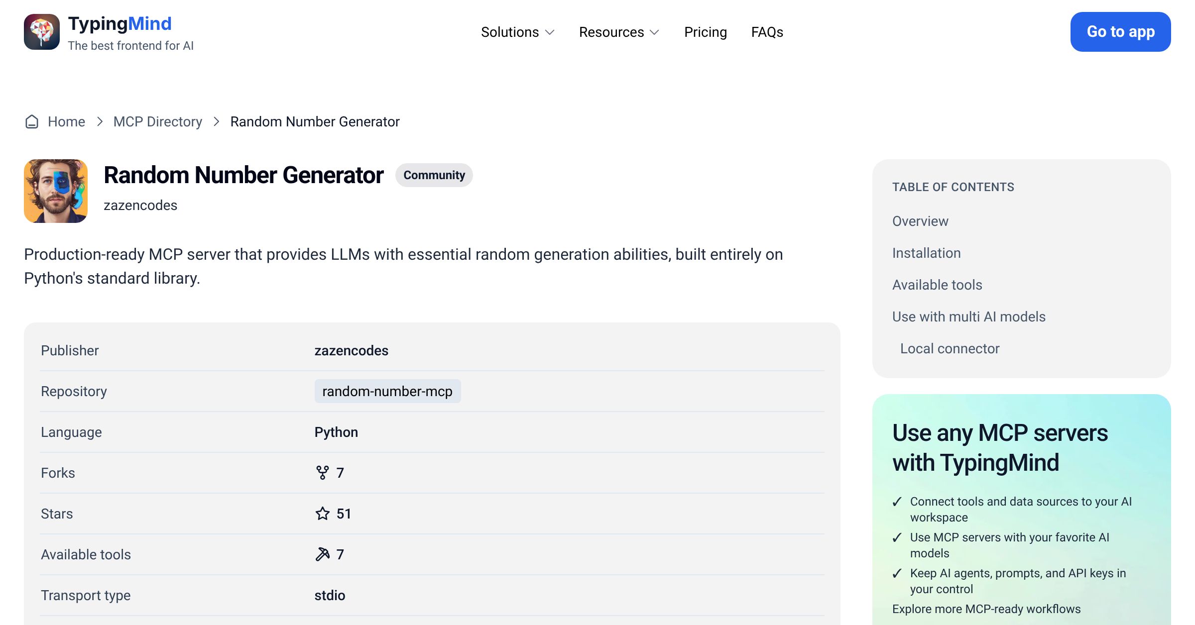 Random Number Generator MCP Server: Tools & Setup Guide | TypingMind