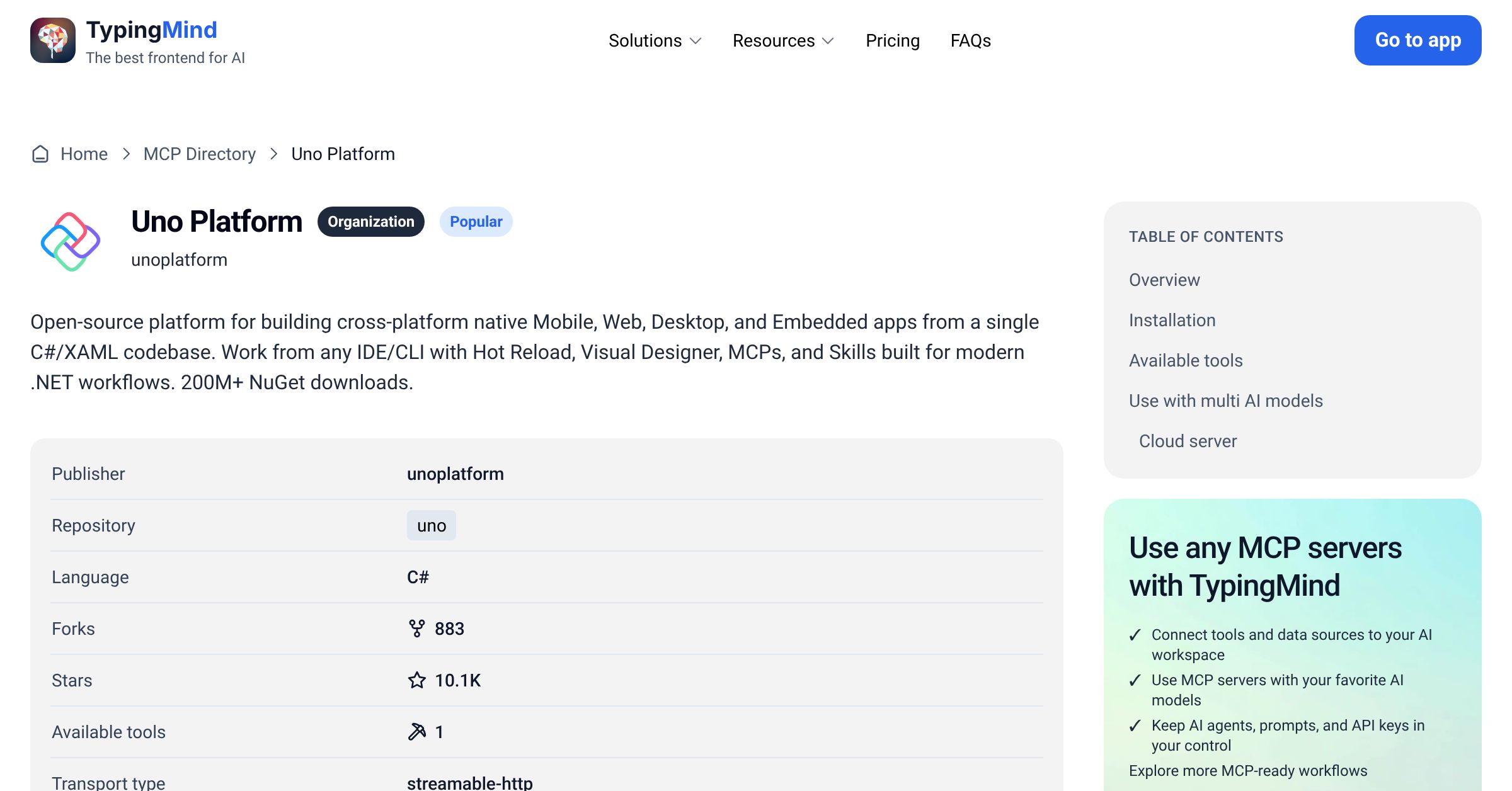 Uno Platform MCP Server: Tools & Setup Guide | TypingMind