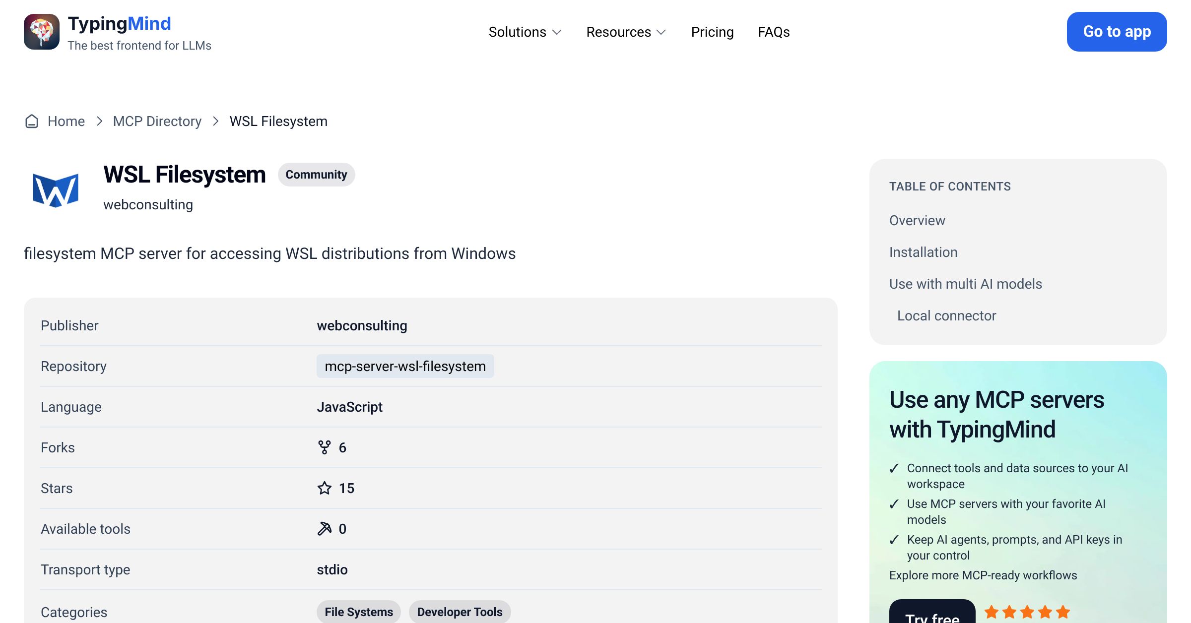 WSL Filesystem MCP Server: Tools & Setup Guide | TypingMind
