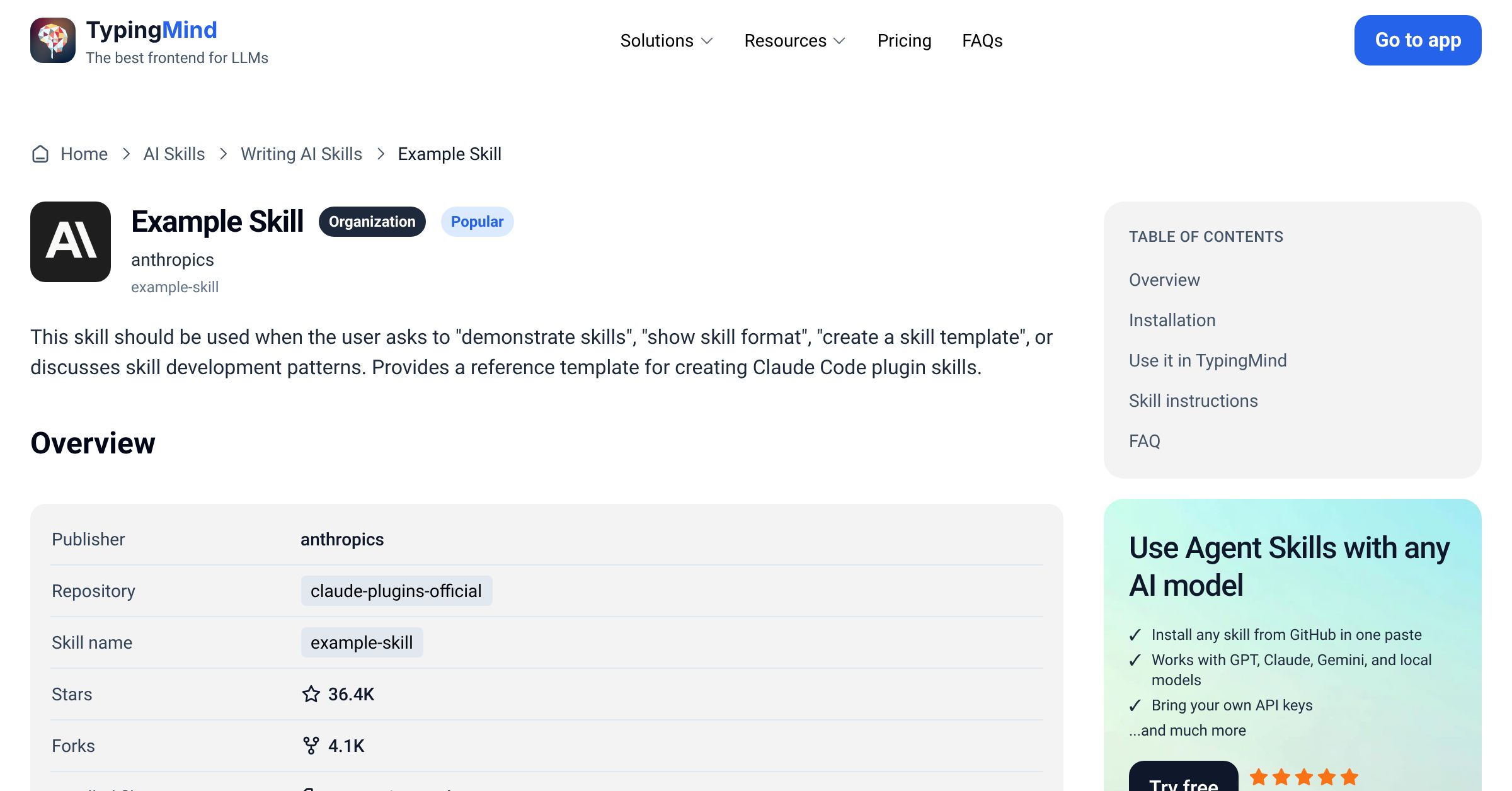 Example Skill by anthropics — AI Skill for Any LLM | TypingMind