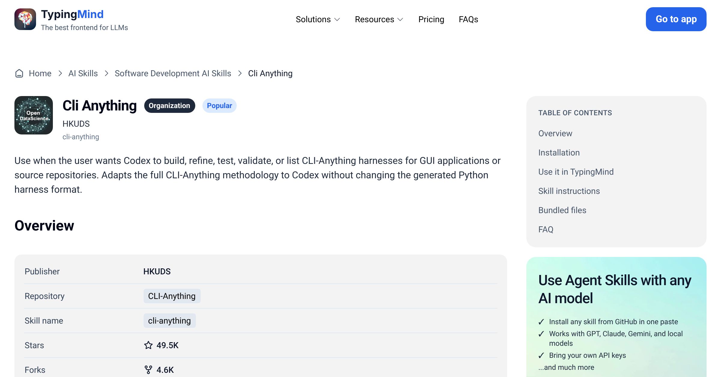 Cli Anything by HKUDS — AI Skill for Any LLM | TypingMind