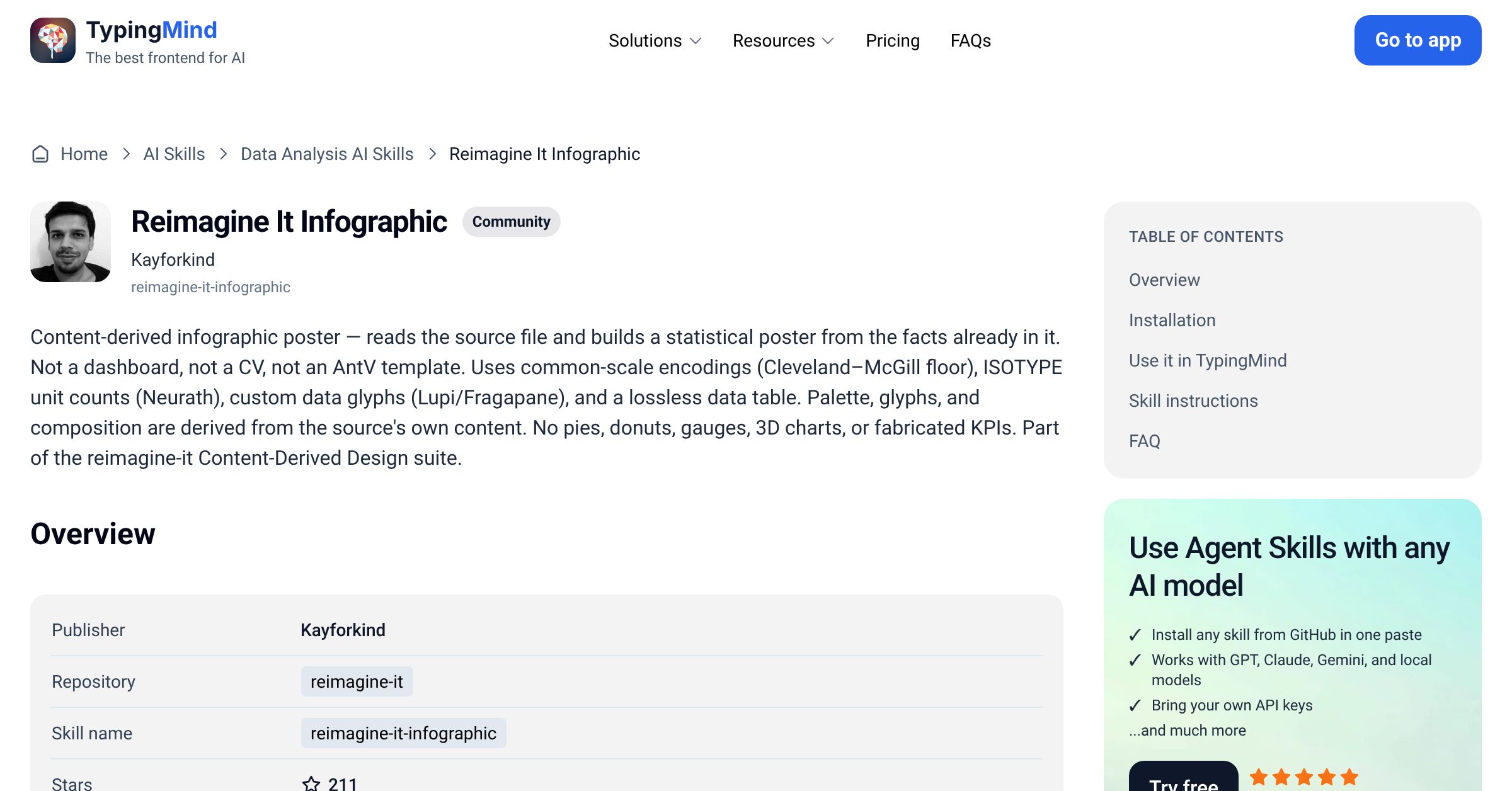Reimagine It Infographic by Kayforkind — AI Skill for Any LLM | TypingMind
