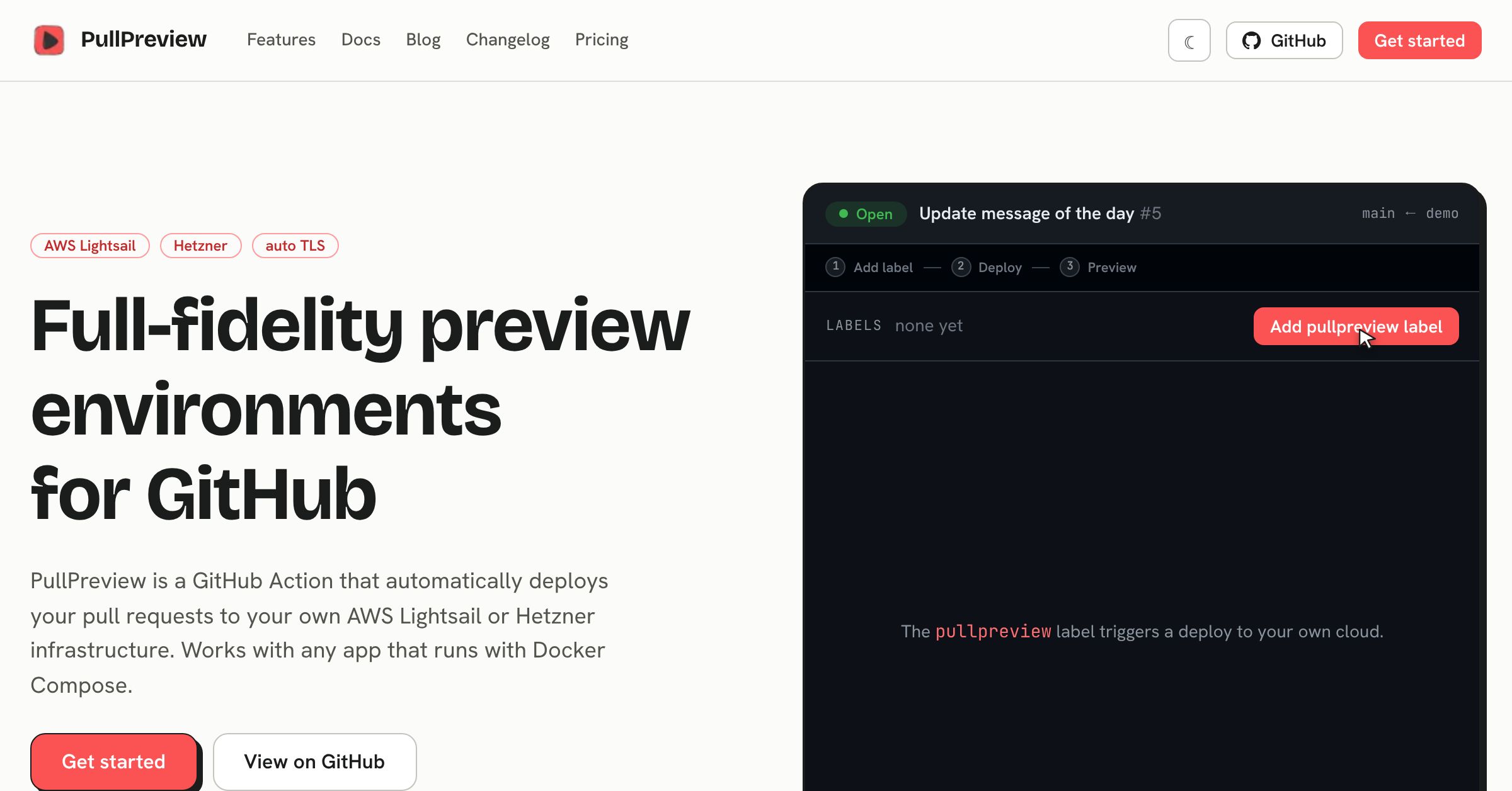 Preview Environments for GitHub | PullPreview