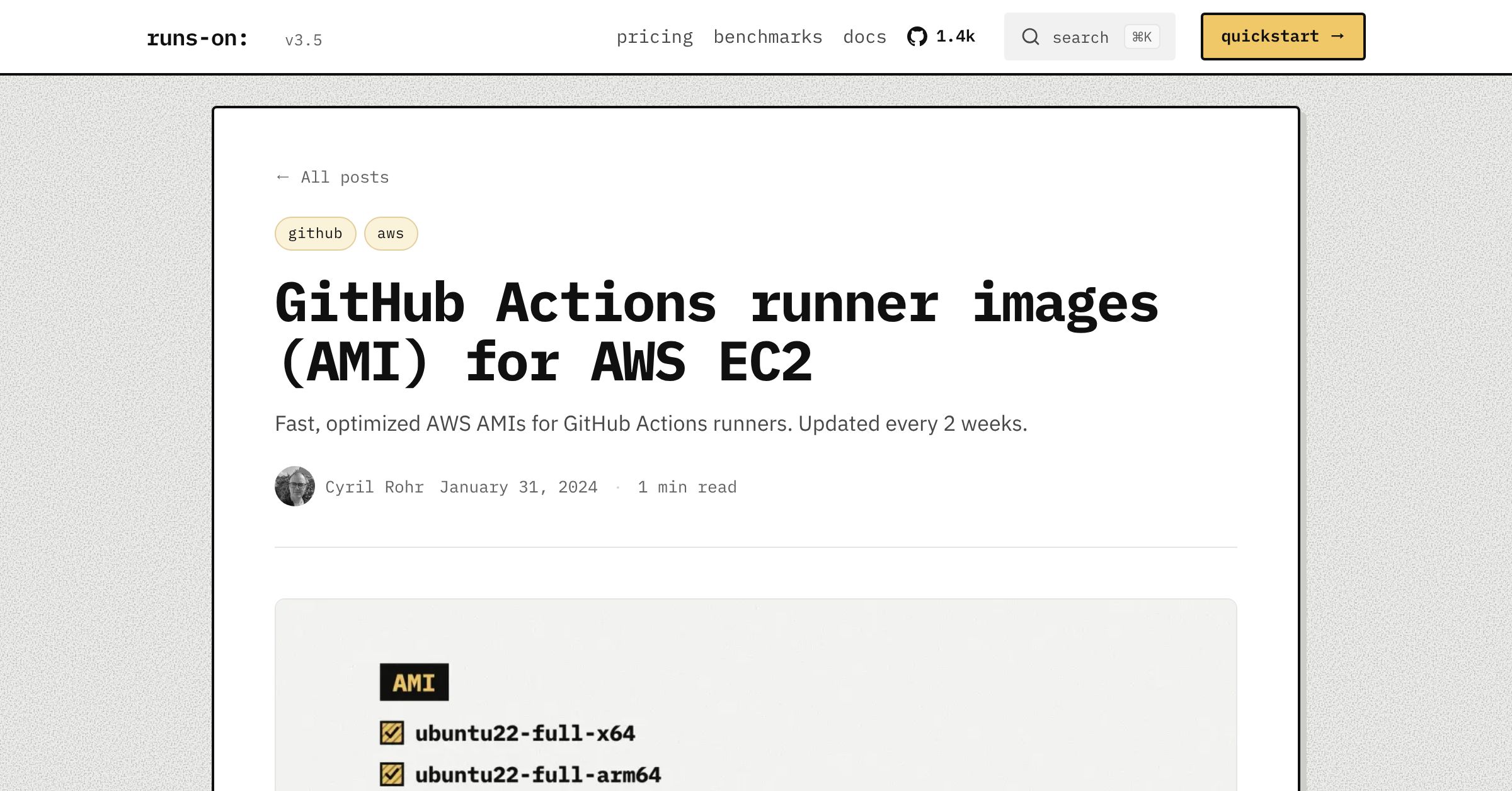 GitHub Actions runner images (AMI) for AWS EC2 - RunsOn