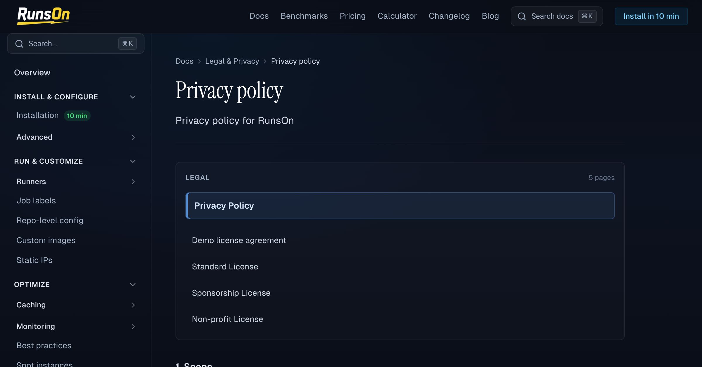 Privacy policy - RunsOn