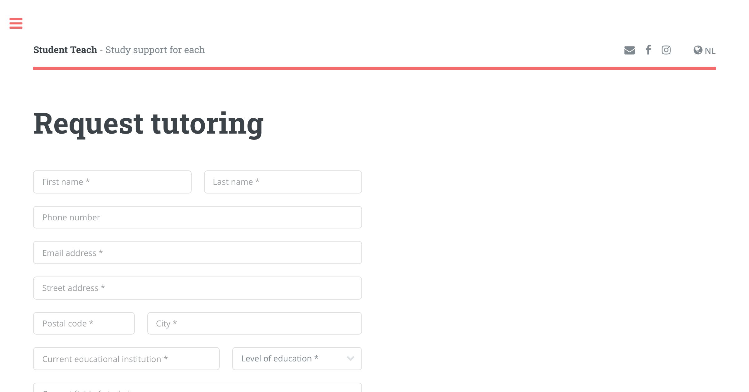 Request tutoring | Student Teach